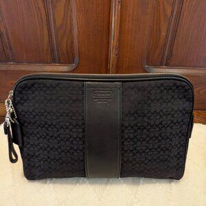 Coach Black Signature C Large Cosmetic Case Toiletry Travel Bag Unisex F05094